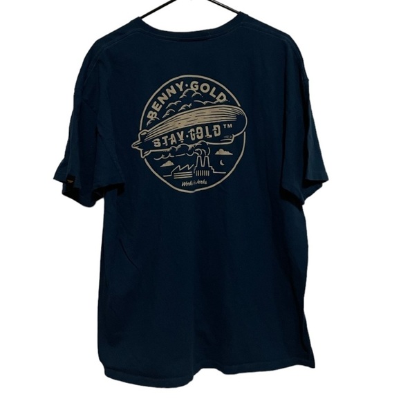Benny Gold Cotton Navy Short Sleeve Shirt Size XL - Picture 2 of 5